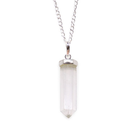 Pendentif en pierre précieuse classique - Quartz de roche