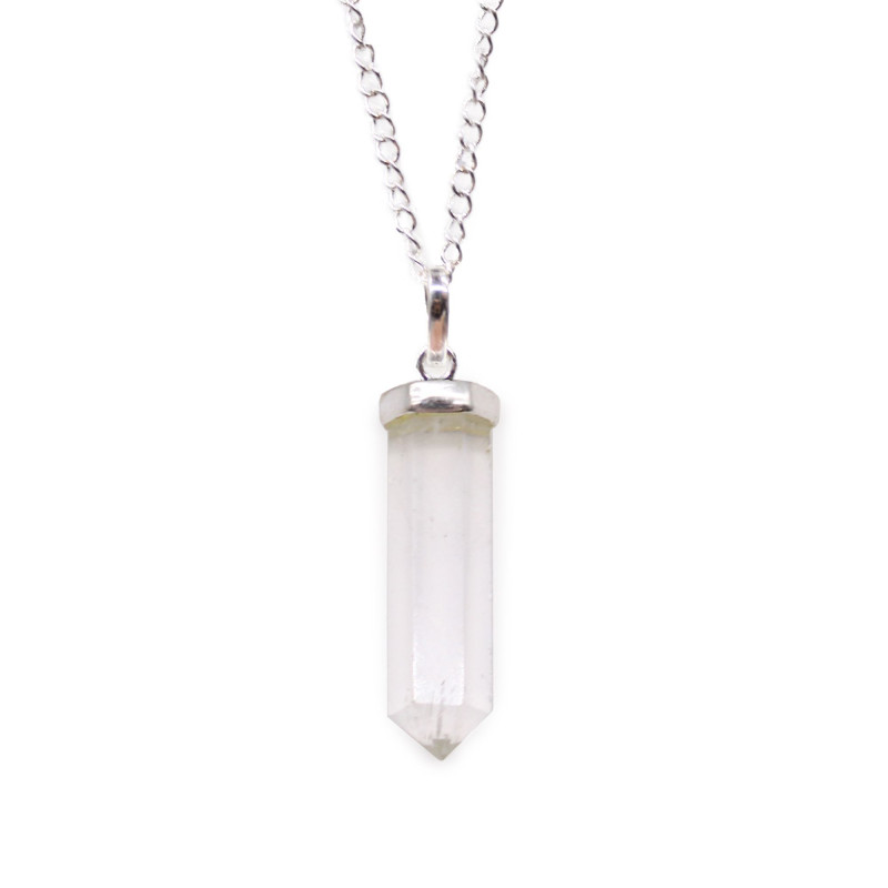Pendentif en pierre précieuse classique - Quartz de roche