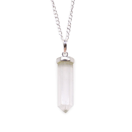 Pendentif en pierre précieuse classique - Quartz de roche
