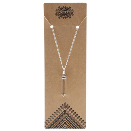 Pendentif en pierre précieuse classique - Quartz de roche
