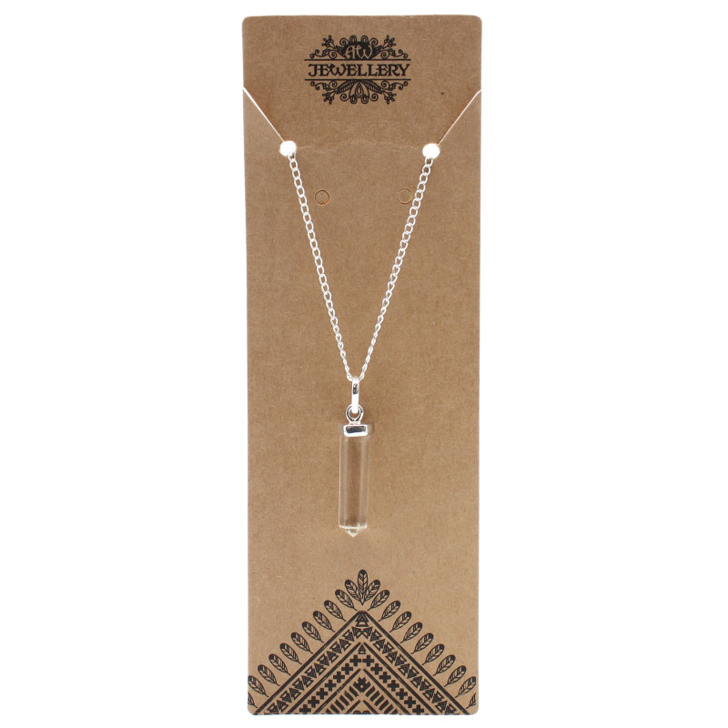 Pendentif en pierre précieuse classique - Quartz de roche