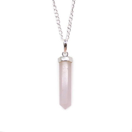 Pendentif en pierre précieuse classique - Quartz rose