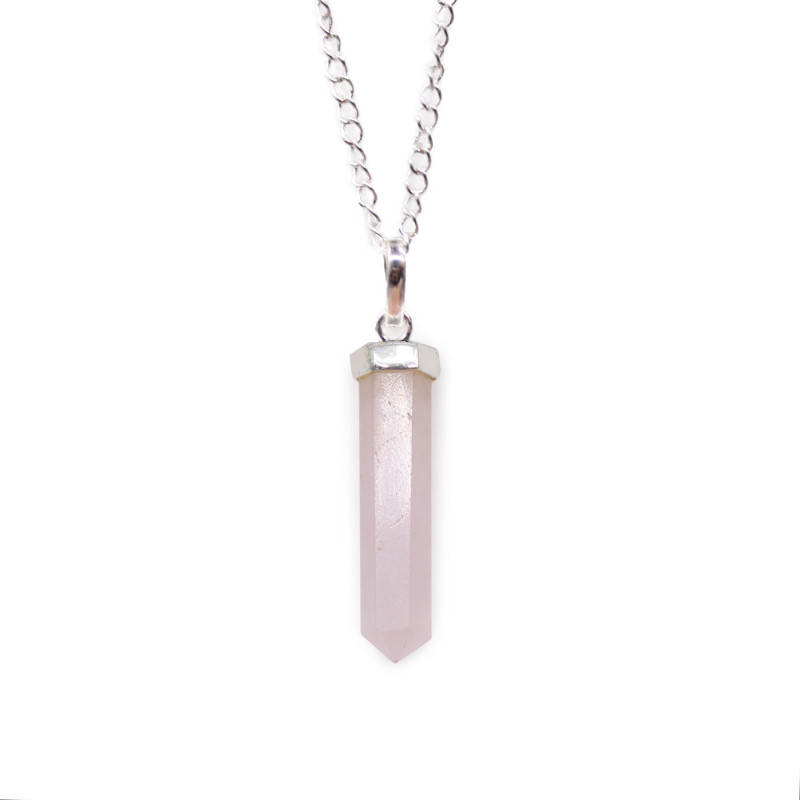 Pendentif en pierre précieuse classique - Quartz rose