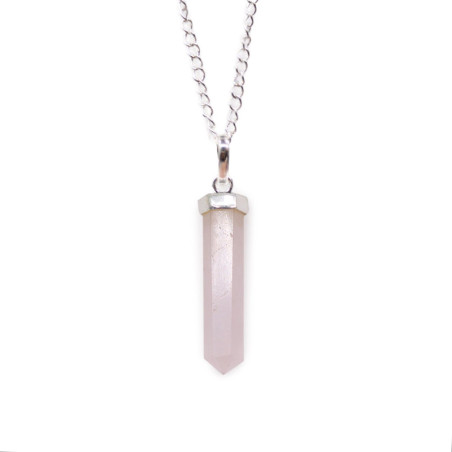 Pendentif en pierre précieuse classique - Quartz rose