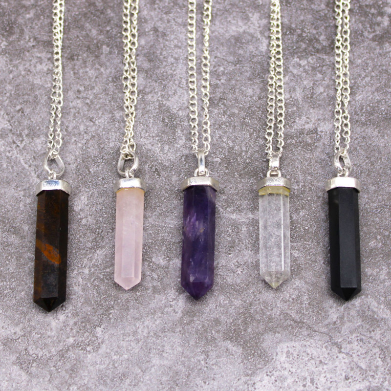 Pendentif en pierre précieuse classique - Quartz rose