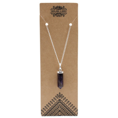 Pendentif Pointe Classique en Pierres Précieuses - Améthyste