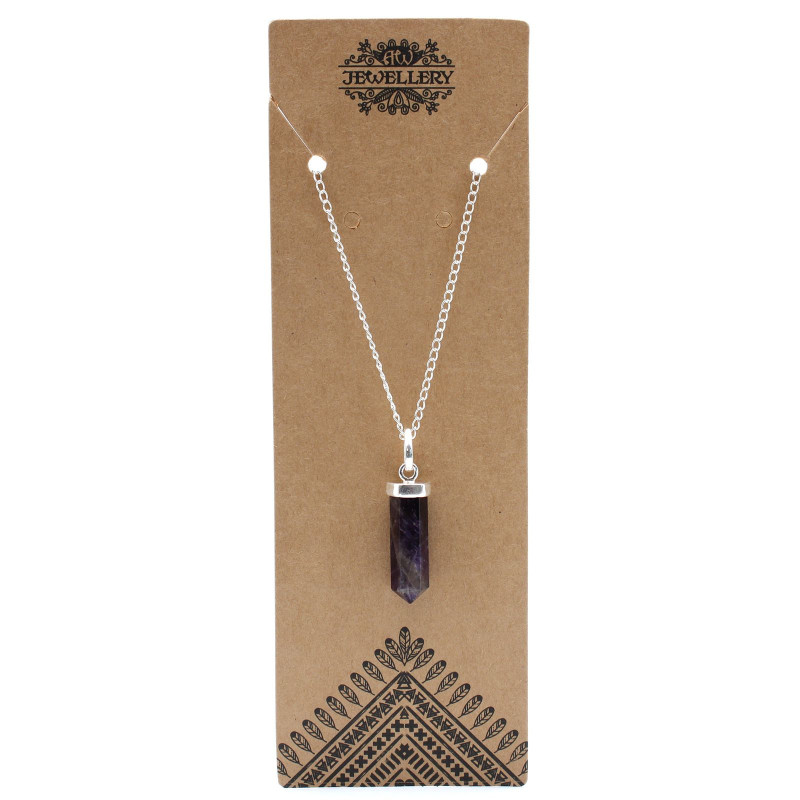 Pendentif Pointe Classique en Pierres Précieuses - Améthyste