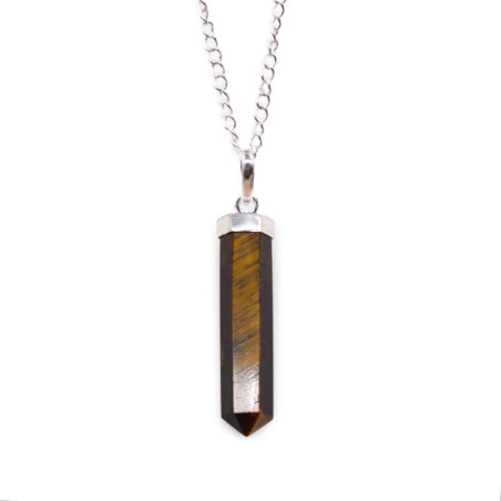 Pendentif en pierre précieuse classique - œil de tigre