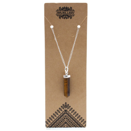 Pendentif en pierre précieuse classique - œil de tigre