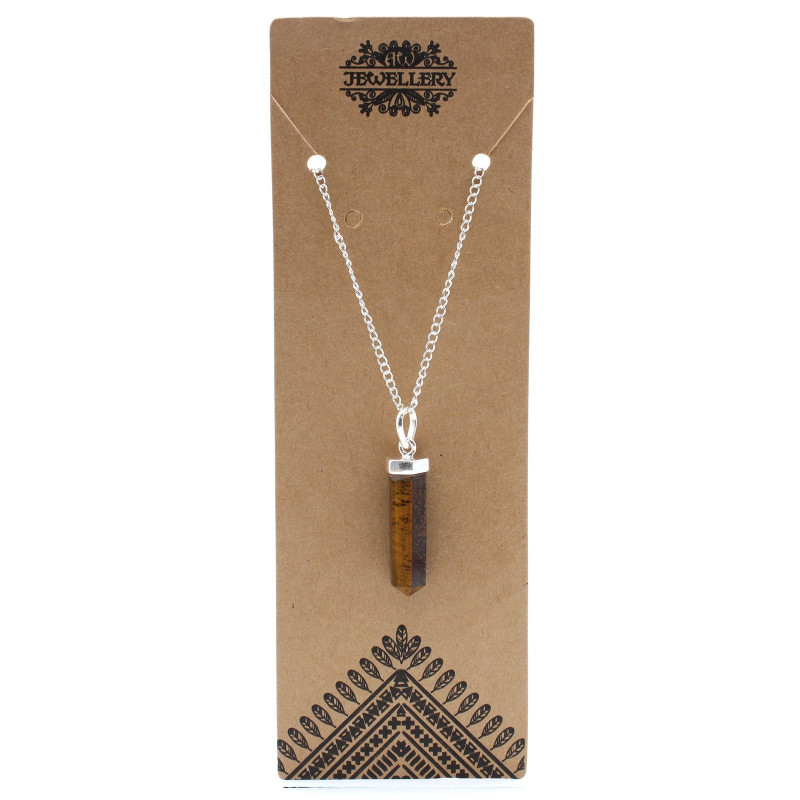 Pendentif en pierre précieuse classique - œil de tigre