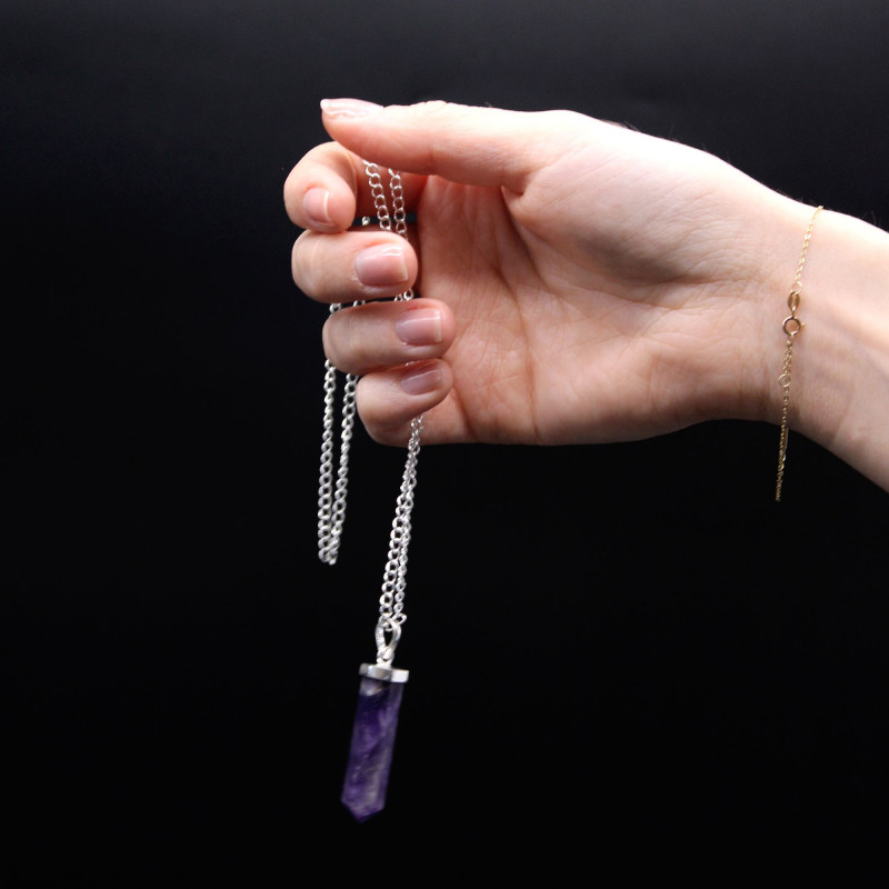 Pendentif en pierre précieuse classique - œil de tigre