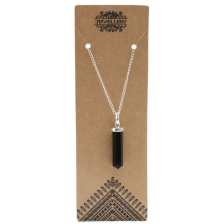 Pendentif Pointe Classique en Pierres Précieuses - Agate Noire