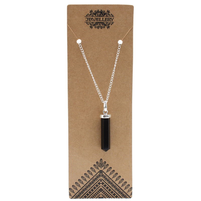 Pendentif Pointe Classique en Pierres Précieuses - Agate Noire