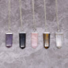 Pendentif crayon plat en pierre précieuse - Quartz de roche