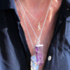Pendentif crayon plat en pierre précieuse - Quartz de roche