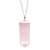 Pendentif crayon plat en pierre précieuse - Quartz rose