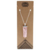 Pendentif crayon plat en pierre précieuse - Quartz rose