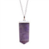 Pendentif crayon plat en pierres précieuses - Améthyste