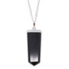 Pendentif crayon plat en pierre précieuse - Agate noire