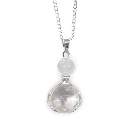 Pendentif « Mains de guérison » en pierre précieuse et Quartz rocheux