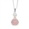 Pendentif Mains de Guérison en Pierres Précieuses - Quartz Rose