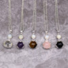 Pendentif Mains de Guérison en Pierres Précieuses - Quartz Rose