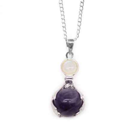 Pendentif Mains de Guérison en Pierres Précieuses - Améthyste