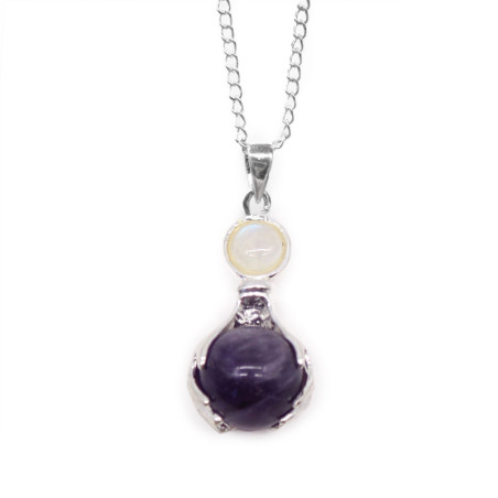 Pendentif Mains de Guérison en Pierres Précieuses - Améthyste