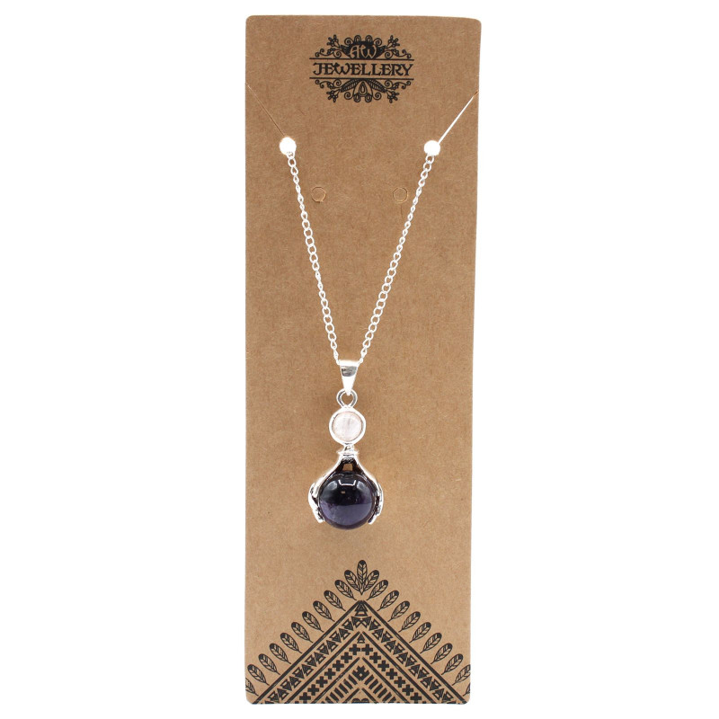 Pendentif Mains de Guérison en Pierres Précieuses - Améthyste
