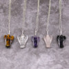 Pendentif ange gardien en pierre précieuse - Quartz rose