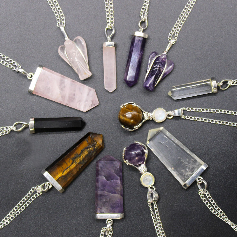 Pendentif Ange Gardien en Pierre Précieuse - œil de Tigre