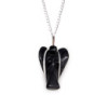 Pendentif Ange Gardien en Pierre Précieuse - Agate Noire