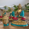 Figurine de Bouddha en laiton - Bénédiction - 15 cm