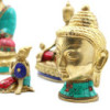 Figurine de Bouddha en laiton - Tête moyenne - 8 cm