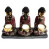 Bougeoir antique Bouddha - Trois dévots