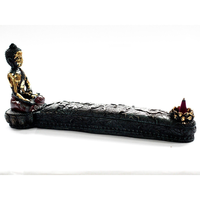 Bouddha antique - Brûleur d'encens et boîte