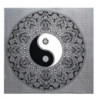 Couvre-lit double en coton noir et blanc + tenture murale - Ying yang