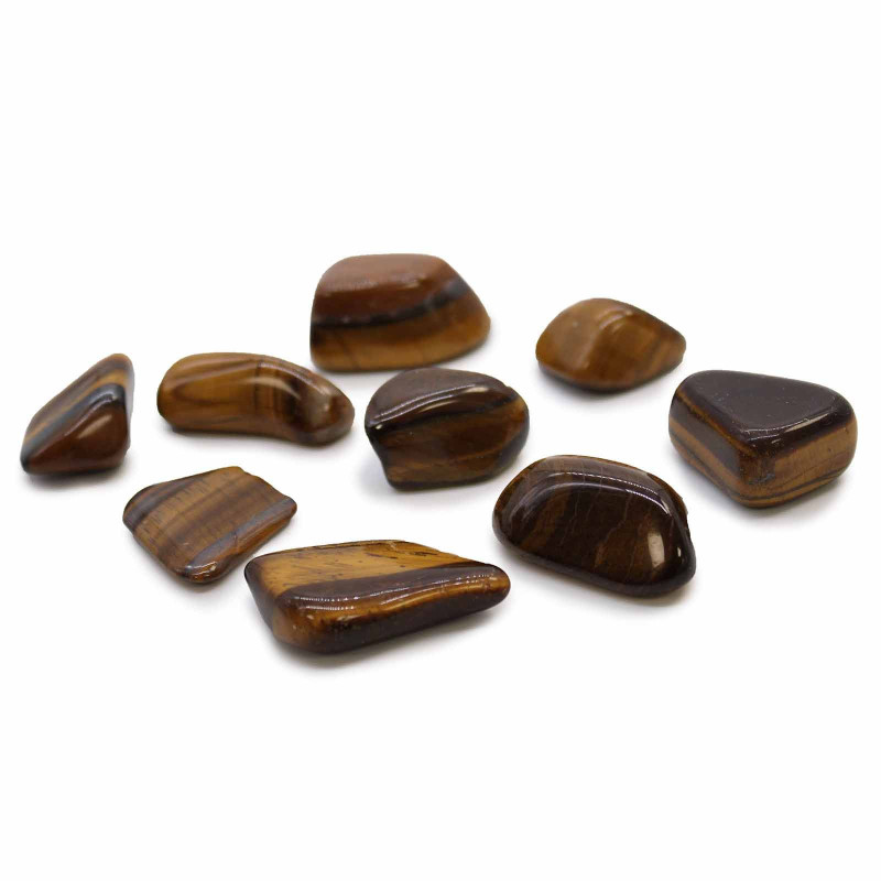 L Tumble Stones - Oeil de tigre - Or