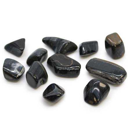 Lot de 24 pierres polies L - œil de tigre bleu