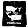 Grand sac en coton noir 8 oz 38 x 42 cm - BALEINES - BLANC