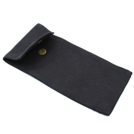 Pochette en coton pour rouleaux de massage en pierres précieuses 283 g - Noir 9 x 19 cm