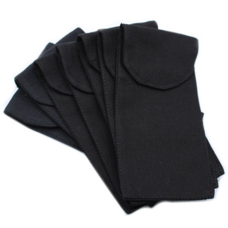 Pochette en coton pour rouleaux de massage en pierres précieuses 283 g - Noir 9 x 19 cm