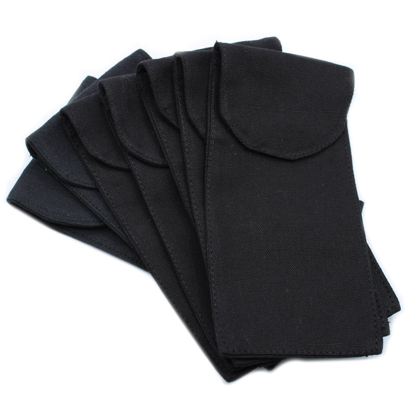 Pochette en coton pour rouleaux de massage en pierres précieuses 283 g - Noir 9 x 19 cm