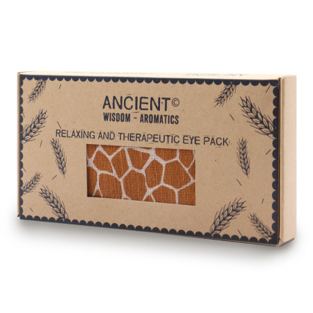 Oreiller pour les yeux en coton naturel lavande et juco dans un coffret cadeau - Girafe de Madagascar