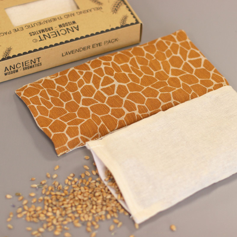 Oreiller pour les yeux en coton naturel lavande et juco dans un coffret cadeau - Girafe de Madagascar