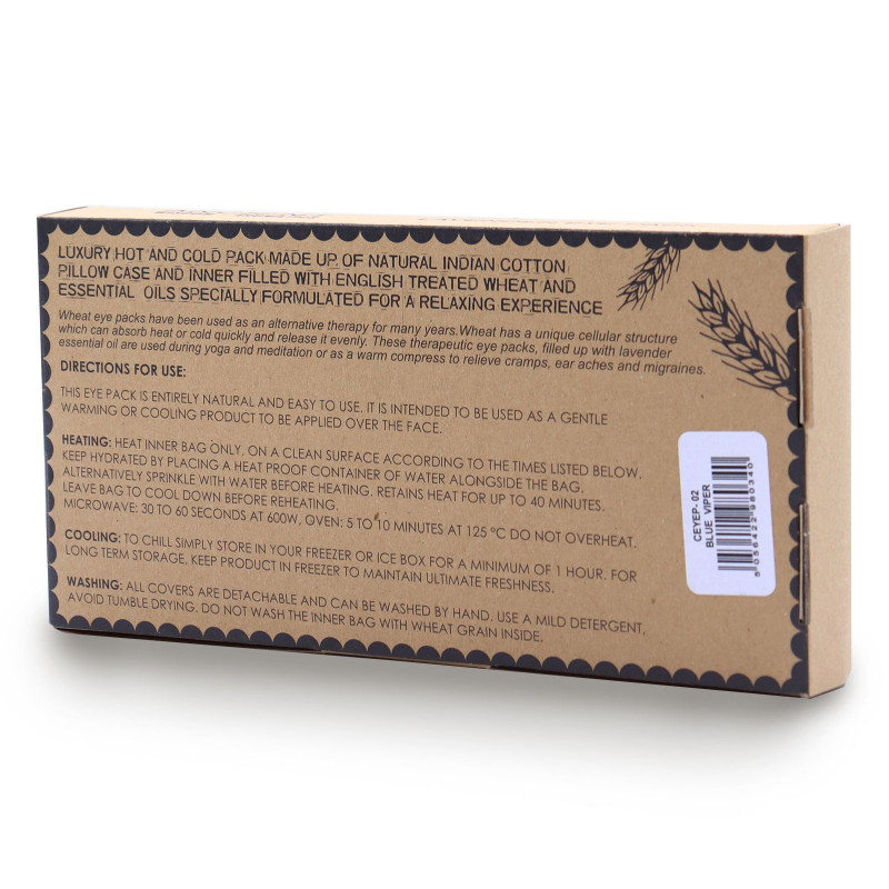 Coussin pour les yeux en coton naturel lavande et juco dans un coffret cadeau - Blue Viper