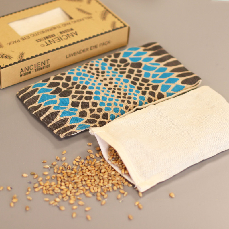 Coussin pour les yeux en coton naturel lavande et juco dans un coffret cadeau - Blue Viper