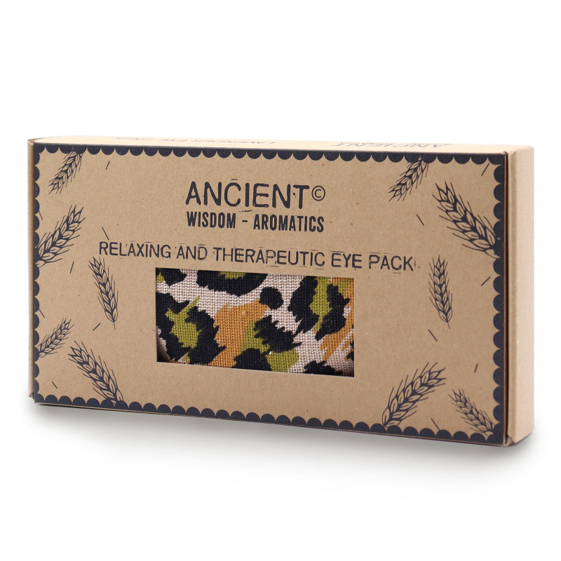 Coussin pour les yeux en coton naturel lavande et juco dans un coffret cadeau - Night Leopard