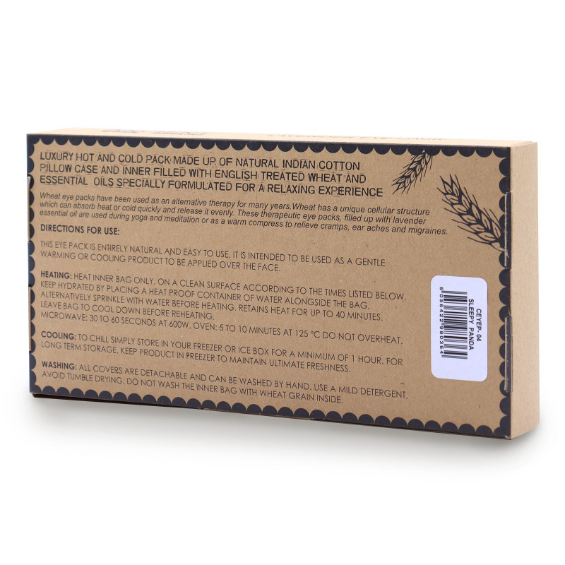 Oreiller pour les yeux en coton naturel lavande et juco dans un coffret cadeau - Sleepy Panda