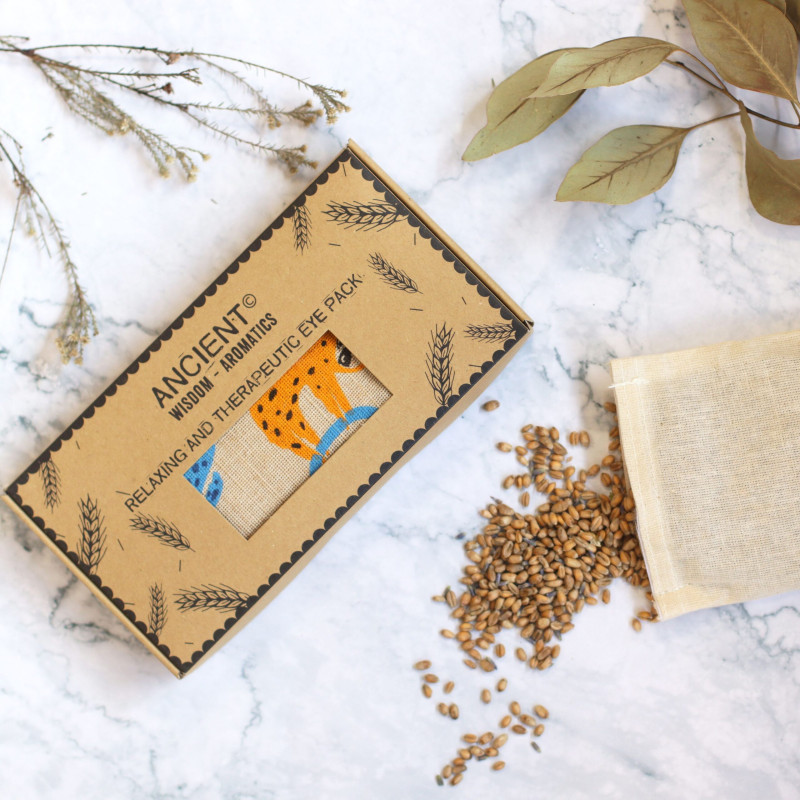 Oreiller pour les yeux en coton naturel lavande et juco dans un coffret cadeau - Lazy Sloth